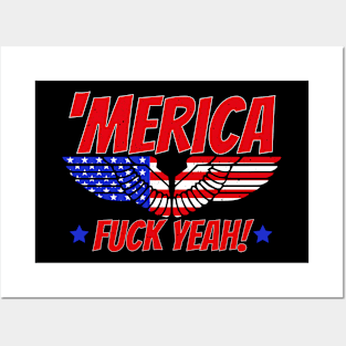 Merica Fck Yeah - Funny America Gift Posters and Art